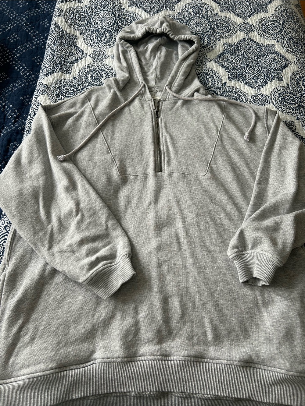 Women’s Small Grey Half-Zip Hoodie Sweater